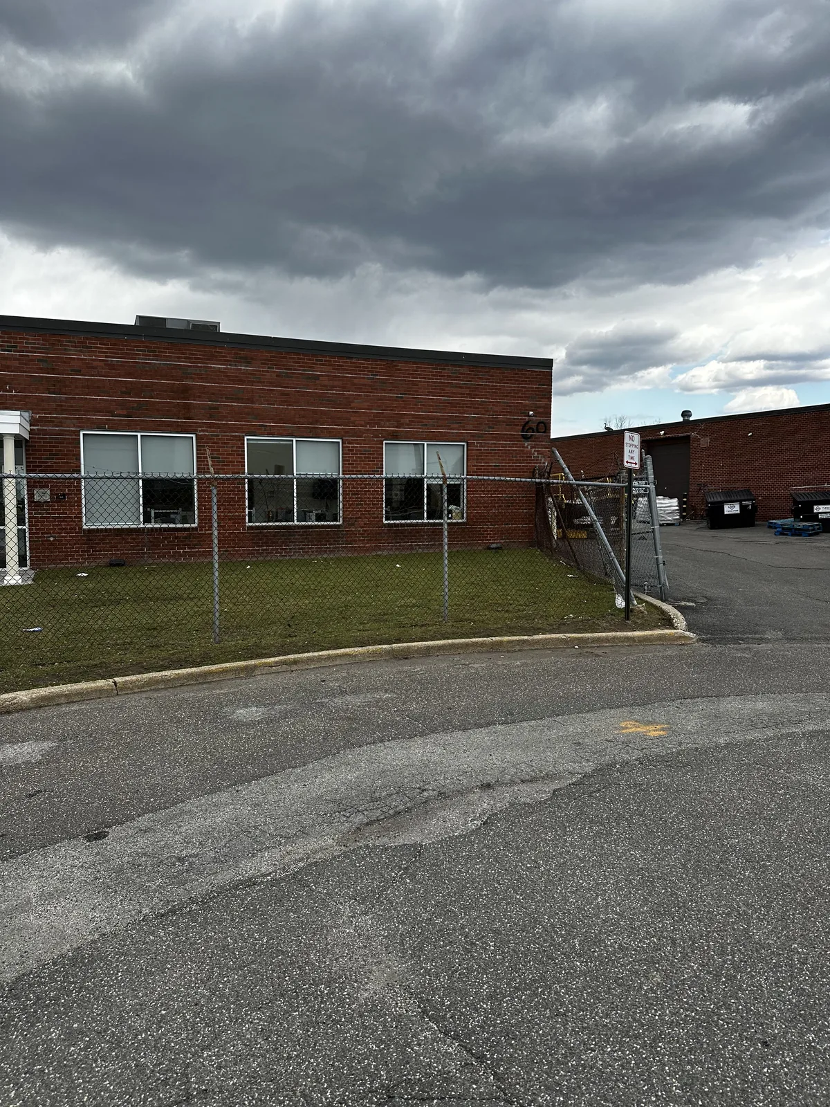 Completed landscaping and lawn improvements at a commercial property