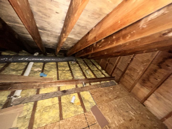 Attic overview during the inspection.