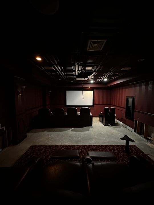 Theater room during the rework.