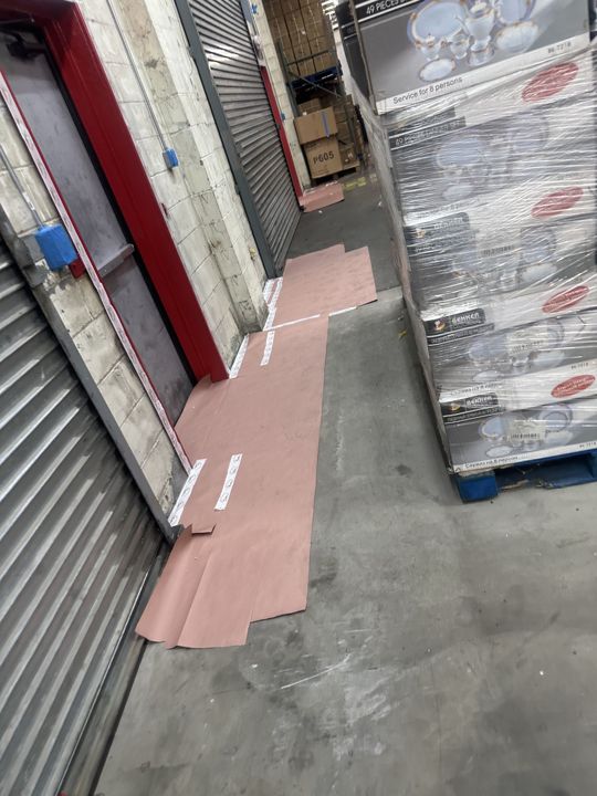 Floor coating at the loading area.