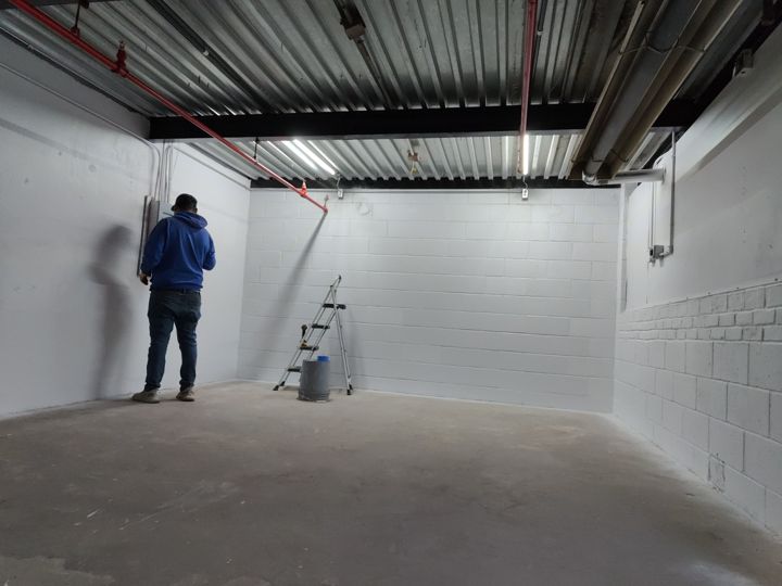 Storage room after patching and paint.
